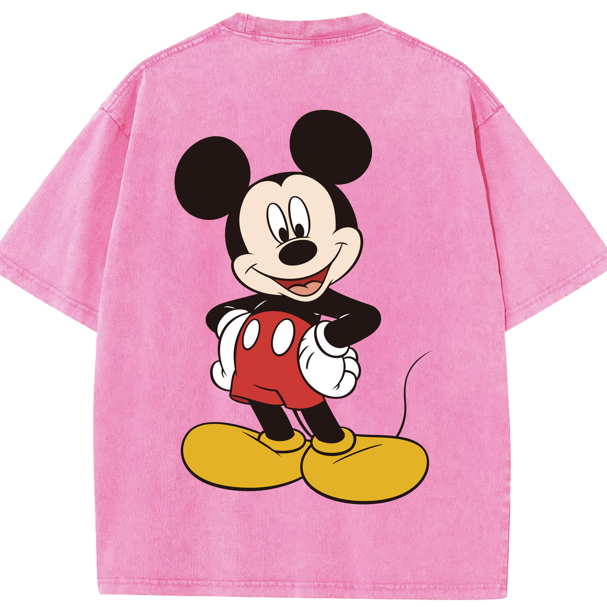 （画像用） ミッキーマウス Mickey Mouse 綿100% ヴィンテージ風 半袖Tシャツ（背面プリント）